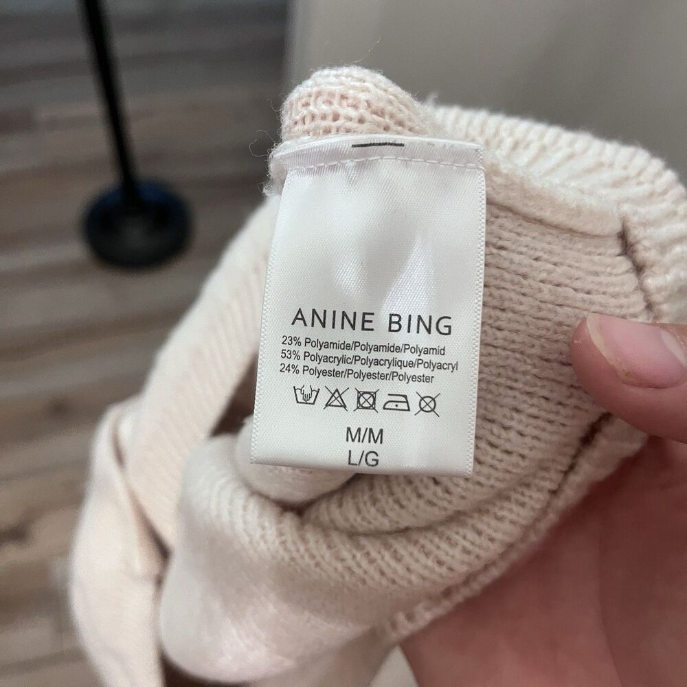 ANINE BING Light Pink Knit Oversized Button Up Cardigan Sweater Women's M-L - Picture 3 of 7